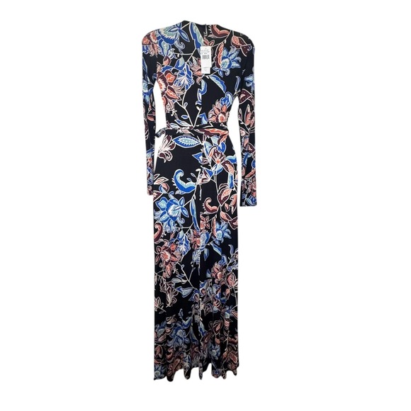 Rachel Pally Harlow Maxi Wrap Dress NWT Size M Black Floral Long Sleeve V-Neck - Picture 7 of 11